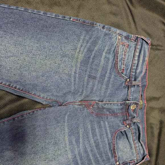 True ReligionMen's Blue Ricky Red Stitch SuperT Jean Size 34 *Geno Relaxed Slim* - Picture 5 of 16